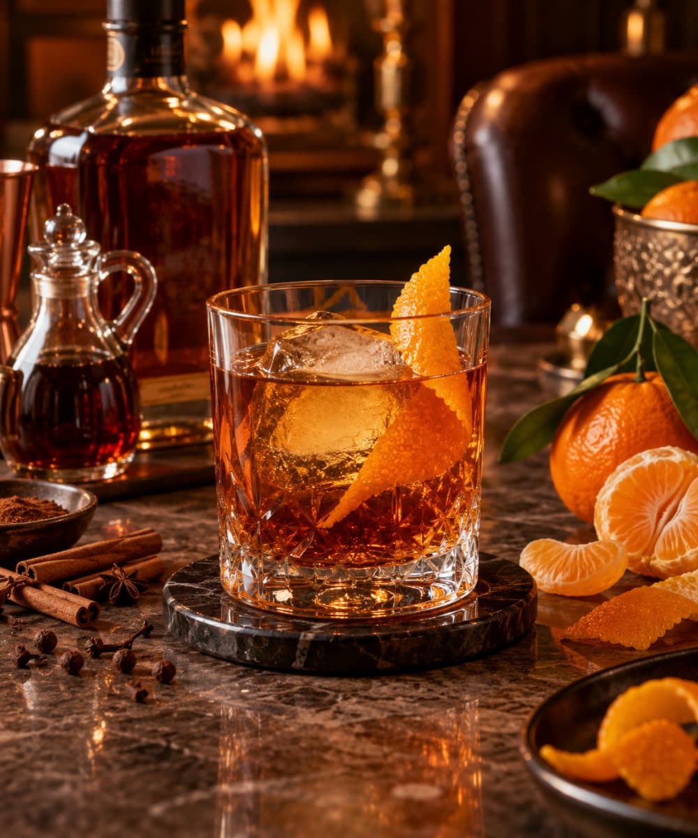 Old Fashioned à la clémentine et aux épices