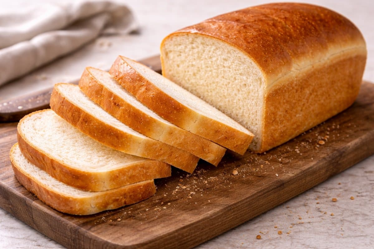 Homemade soft white bread