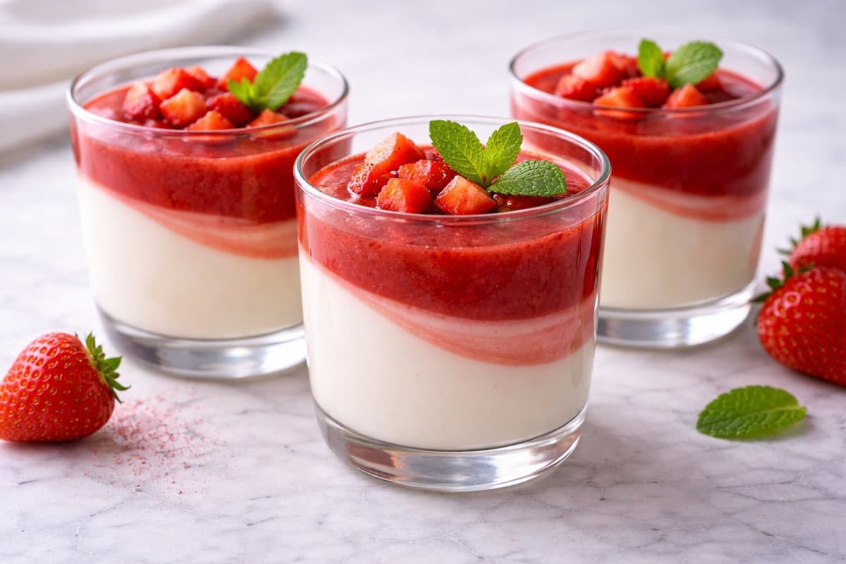 Verrine fraise et panna cotta