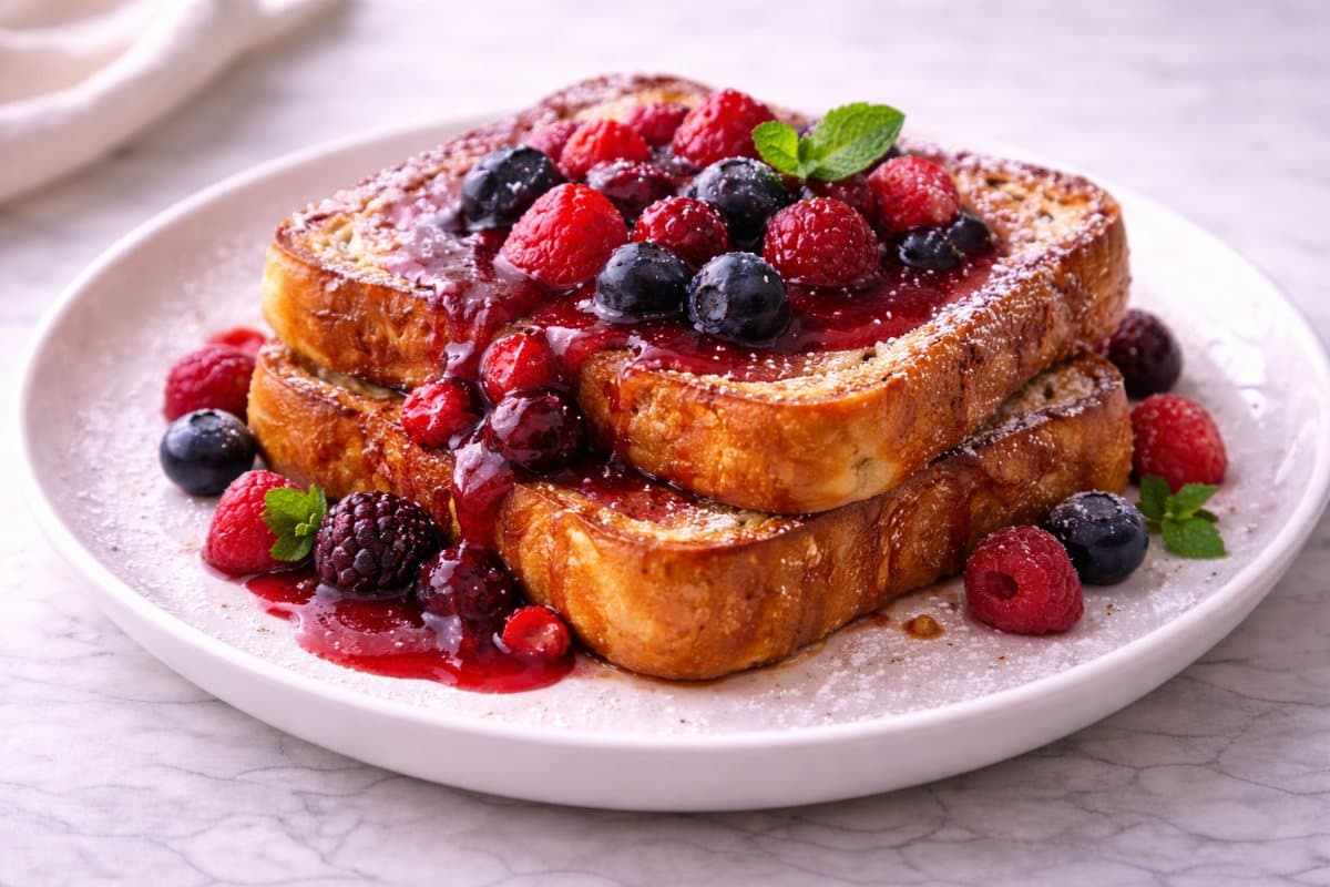 Brioche perdue aux fruits rouges