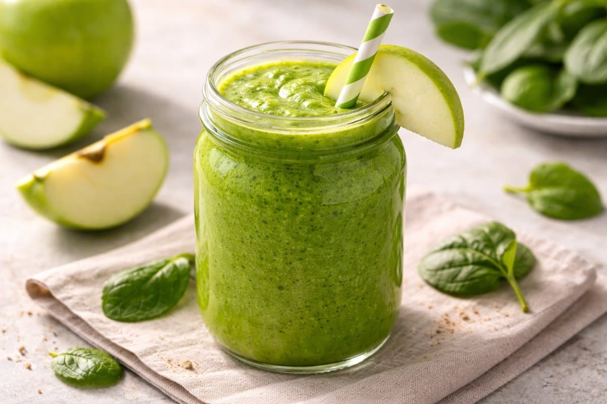 Smoothie vert pomme-épinard