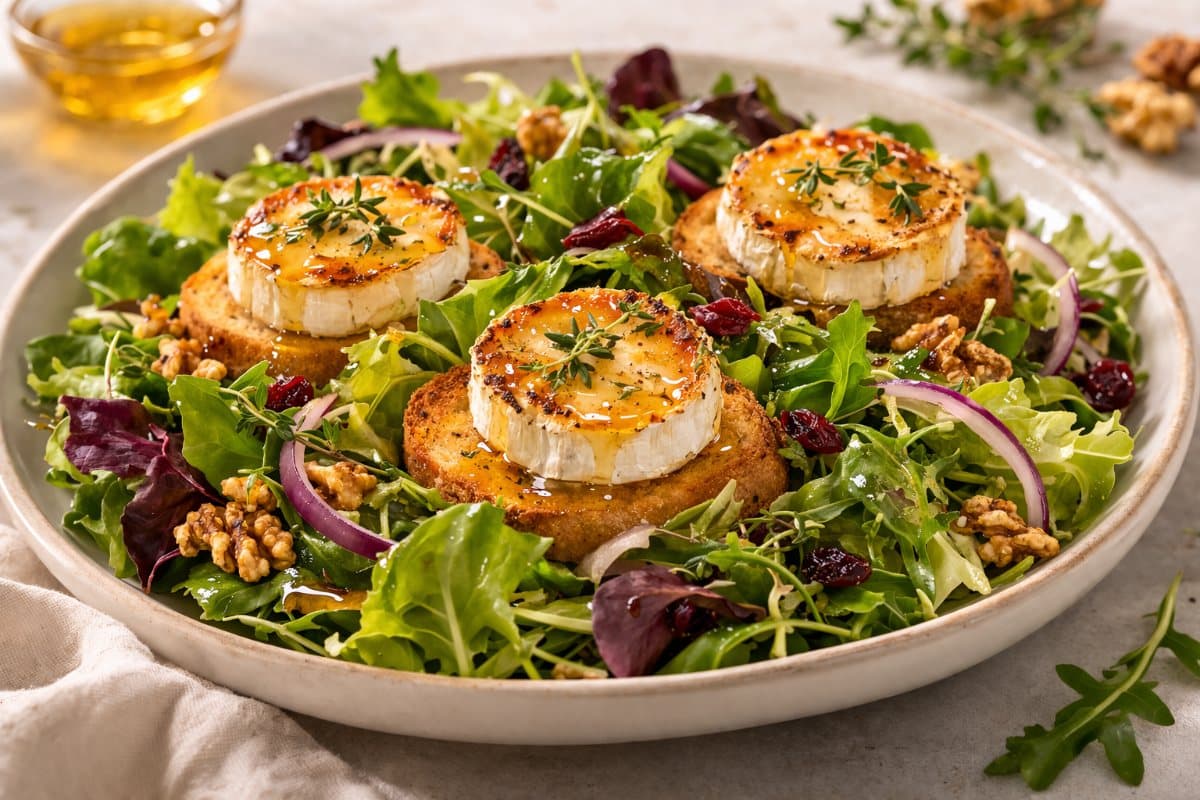 Salade de chèvre chaud sur mesclun