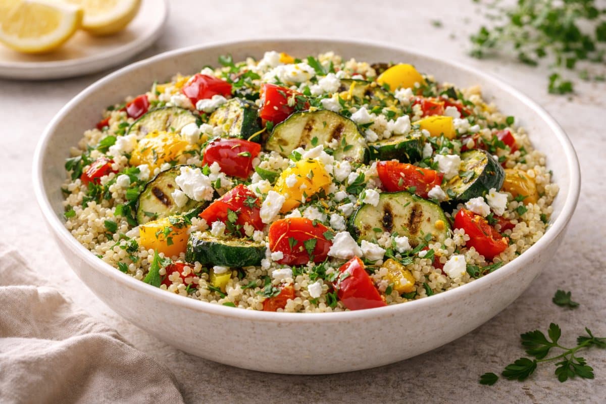 Salade de quinoa aux légumes grillés