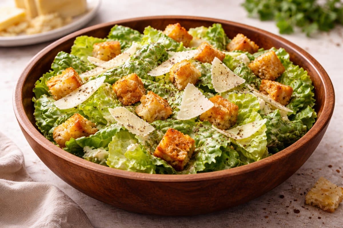 Homemade Caesar salad