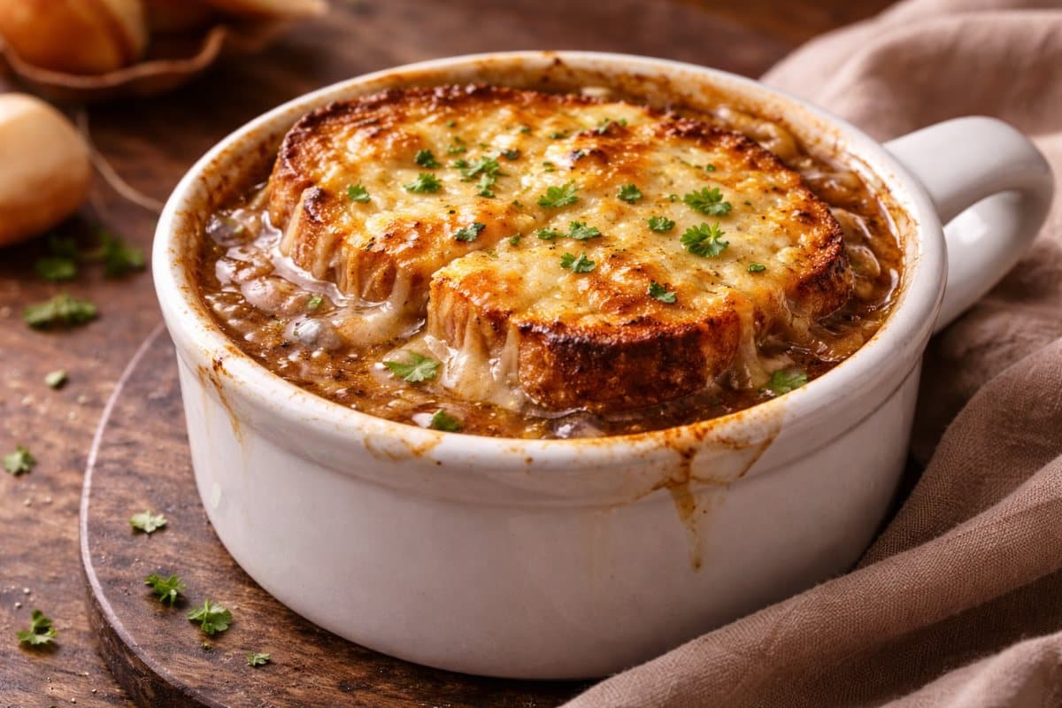 Soupe à l’oignon gratinée
