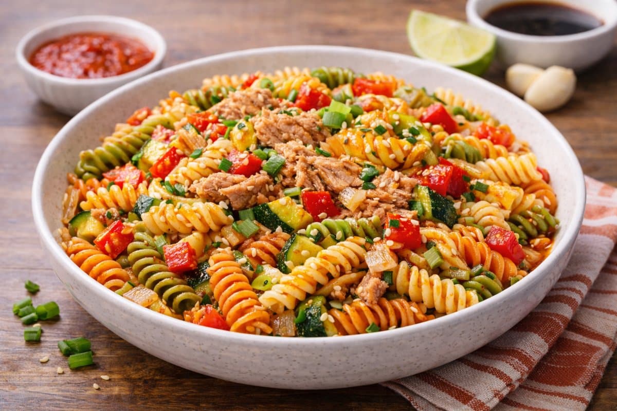 Pâtes au thon sauce asiatique