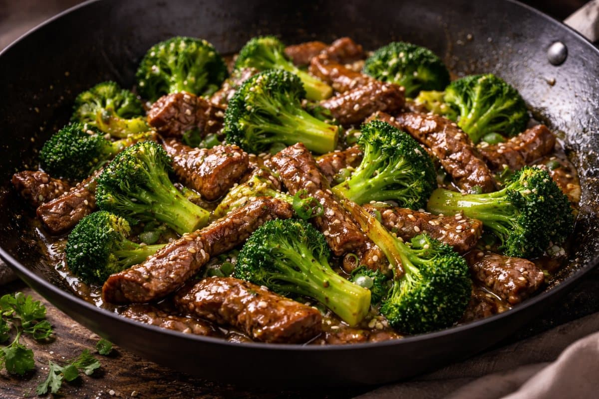Wok de bœuf aux brocolis et gingembre