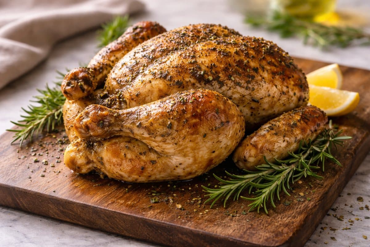 Poulet rôti au beurre et herbes de Provence
