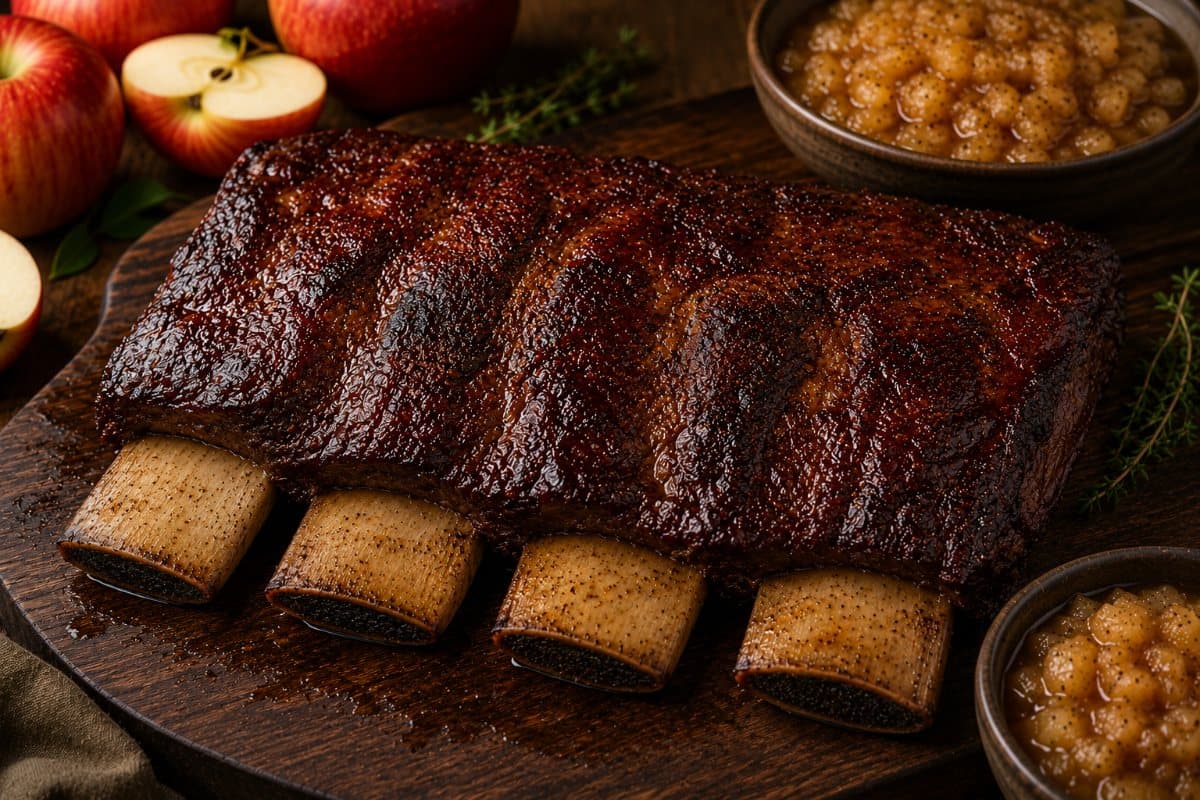 Ribs de bœuf croustillants avec sauce aux pommes