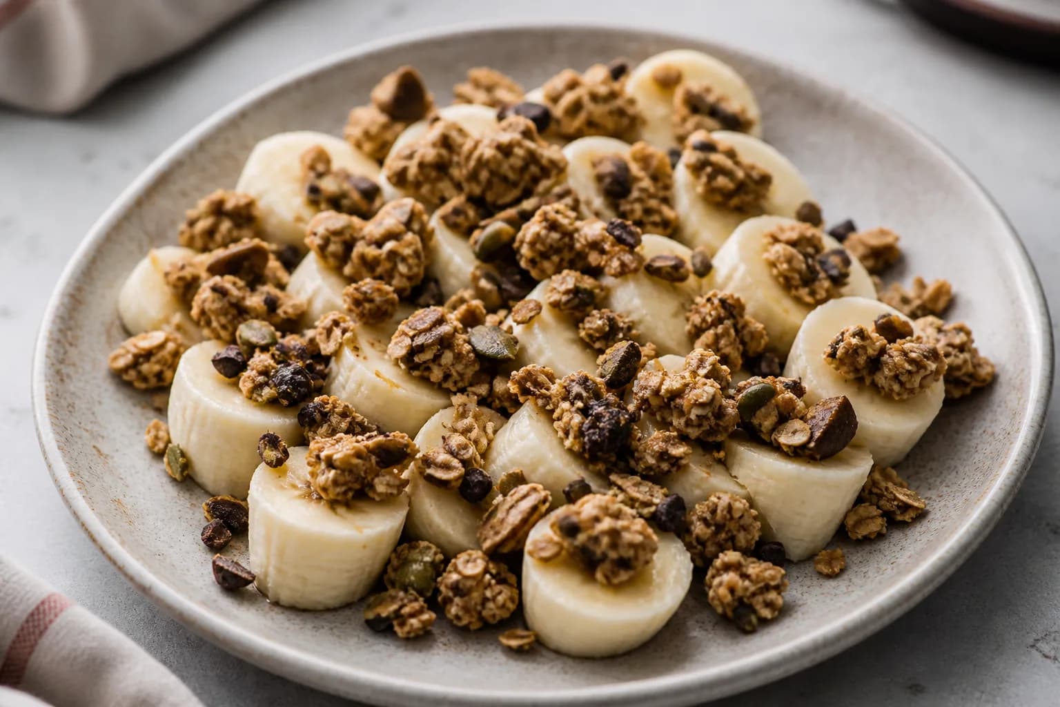 Banane et granola sans lait ni soya
