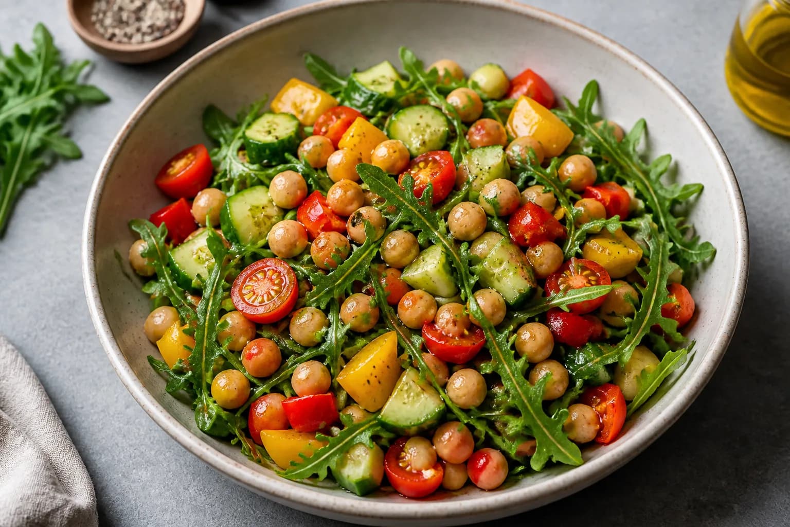 Salade de pois chiches à la roquette